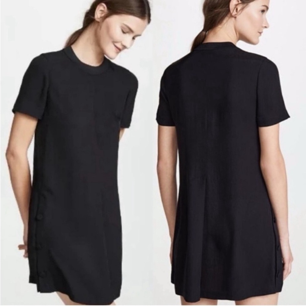 Rag & Bone Aiden T-Shirt Dress Black Short Sleeve Mini Size Small - Picture 2 of 8